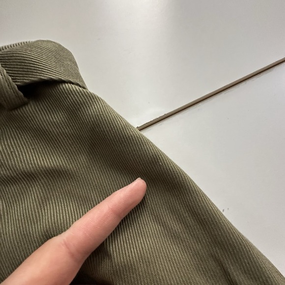 Eileen Fisher Pants Womens 12 Green High Waist Tencel Twill Wide Leg Tie Belt - Picture 8 of 9